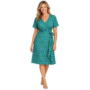 Lesley Evers Kaleidoscope Print True Wrap Dress Size XL